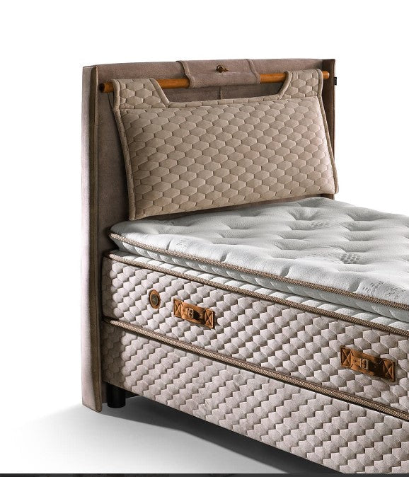 Тапицирана основа за легло «Magnasand Therapy» с място за съхранение, повдигащ механизъм, система за безшумно затваряне