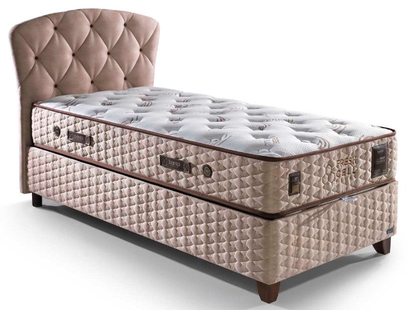 Тапицирана основа за легло «Fresh Cell Prime» с място за съхранение, повдигащ механизъм, система за безшумно затваряне