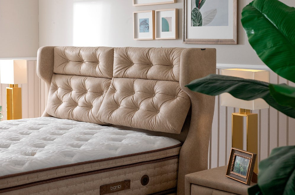 Тапицирано легло «Nirvana» + Матрак и табла - с място за съхранение, матрак с текстил Seaqual