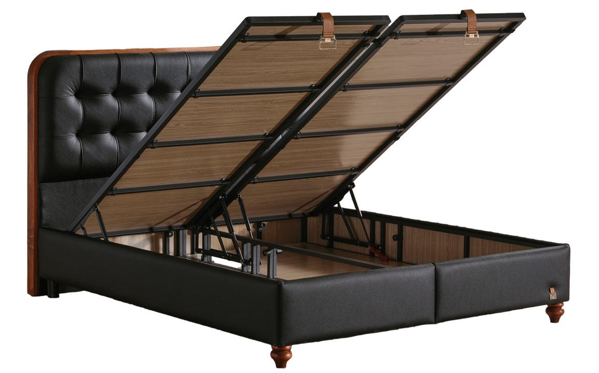 Тапицирана основа за легло «Latex Master» с място за съхранение, повдигащ механизъм, система за безшумно затваряне