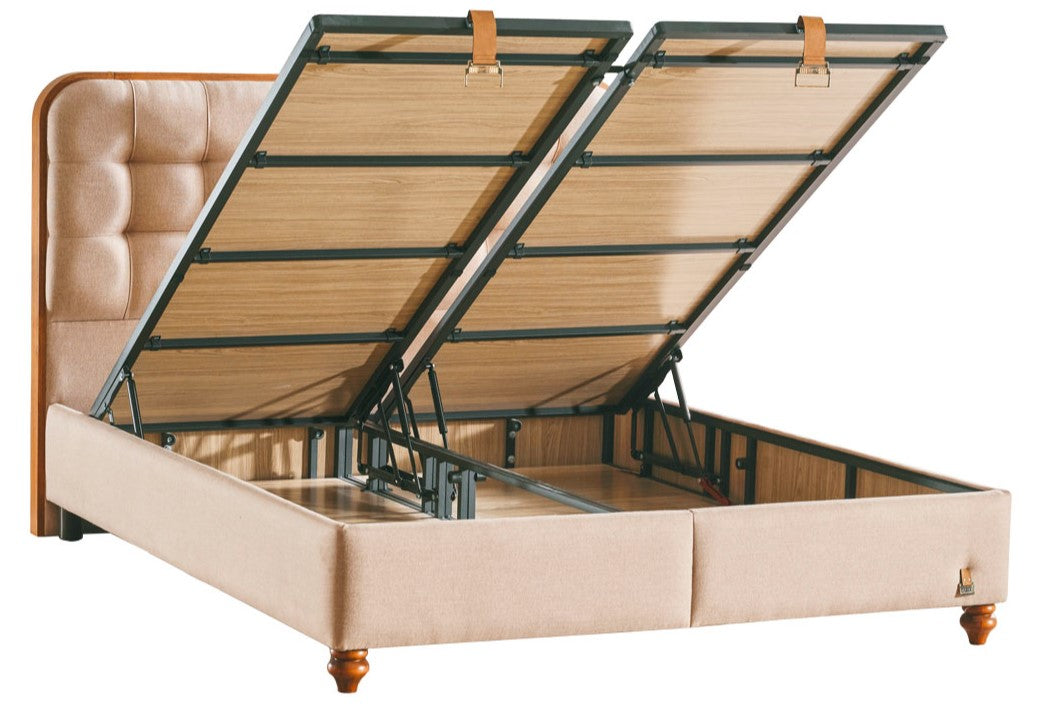 Тапицирана основа за легло «Latex Master» с място за съхранение, повдигащ механизъм, система за безшумно затваряне