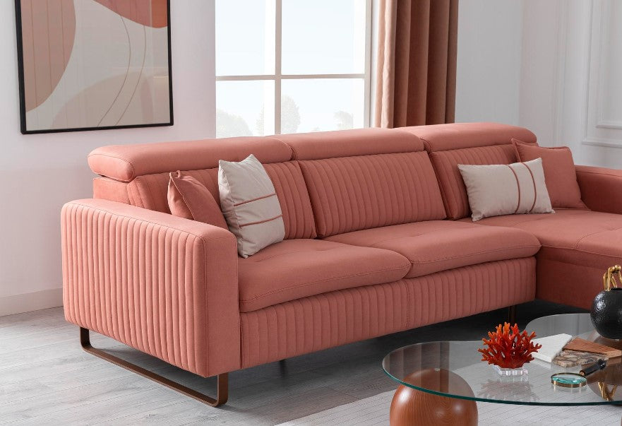 Ъглов разтегателен диван «Galaksi Relax» + електрически механизъм, USB зарядна станция, ширина 305см