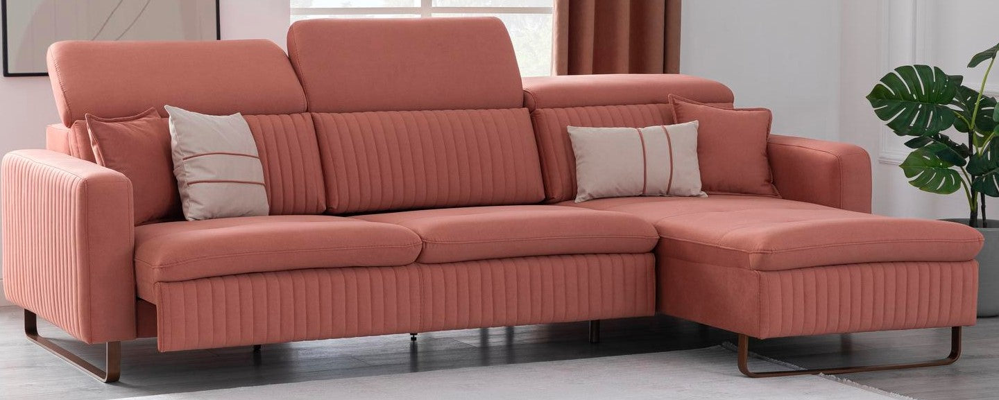 Ъглов разтегателен диван «Galaksi Relax» + електрически механизъм, USB зарядна станция, ширина 305см