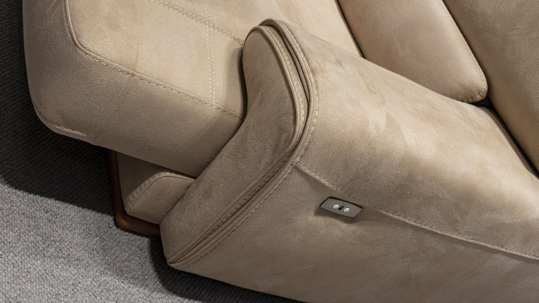 Ъглов разтегателен диван «Nisa» + електрически механизъм, USB зарядна станция, ширина 295см