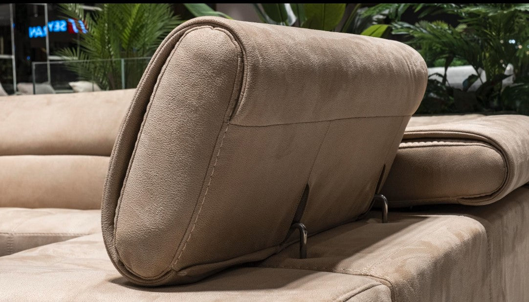 Ъглов разтегателен диван «Nisa» + електрически механизъм, USB зарядна станция, ширина 295см