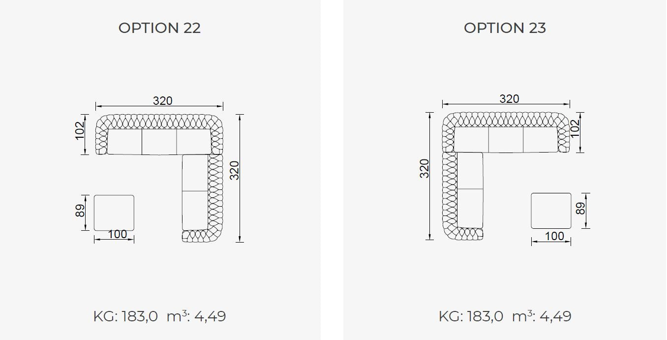 50 готови конфигурации на модулен диван «Aspendos»