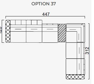 37 готови конфигурации на модулен разтегателен диван «Gallardo»