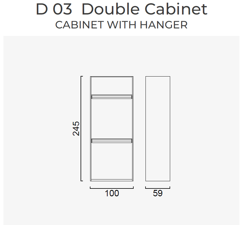 19 конфигурирани модула за гардероб «Alfa» - с осветление, чекмеджета, лостове за закачалки и рафтове