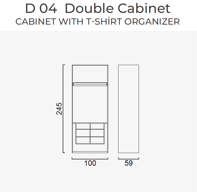 19 конфигурирани модула за гардероб «Alfa» - с осветление, чекмеджета, лостове за закачалки и рафтове
