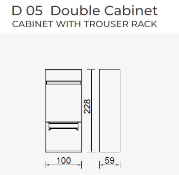 19 конфигурирани модула за гардероб «Alfa» - с осветление, чекмеджета, лостове за закачалки и рафтове