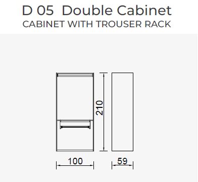 19 конфигурирани модула за гардероб «Alfa» - с осветление, чекмеджета, лостове за закачалки и рафтове