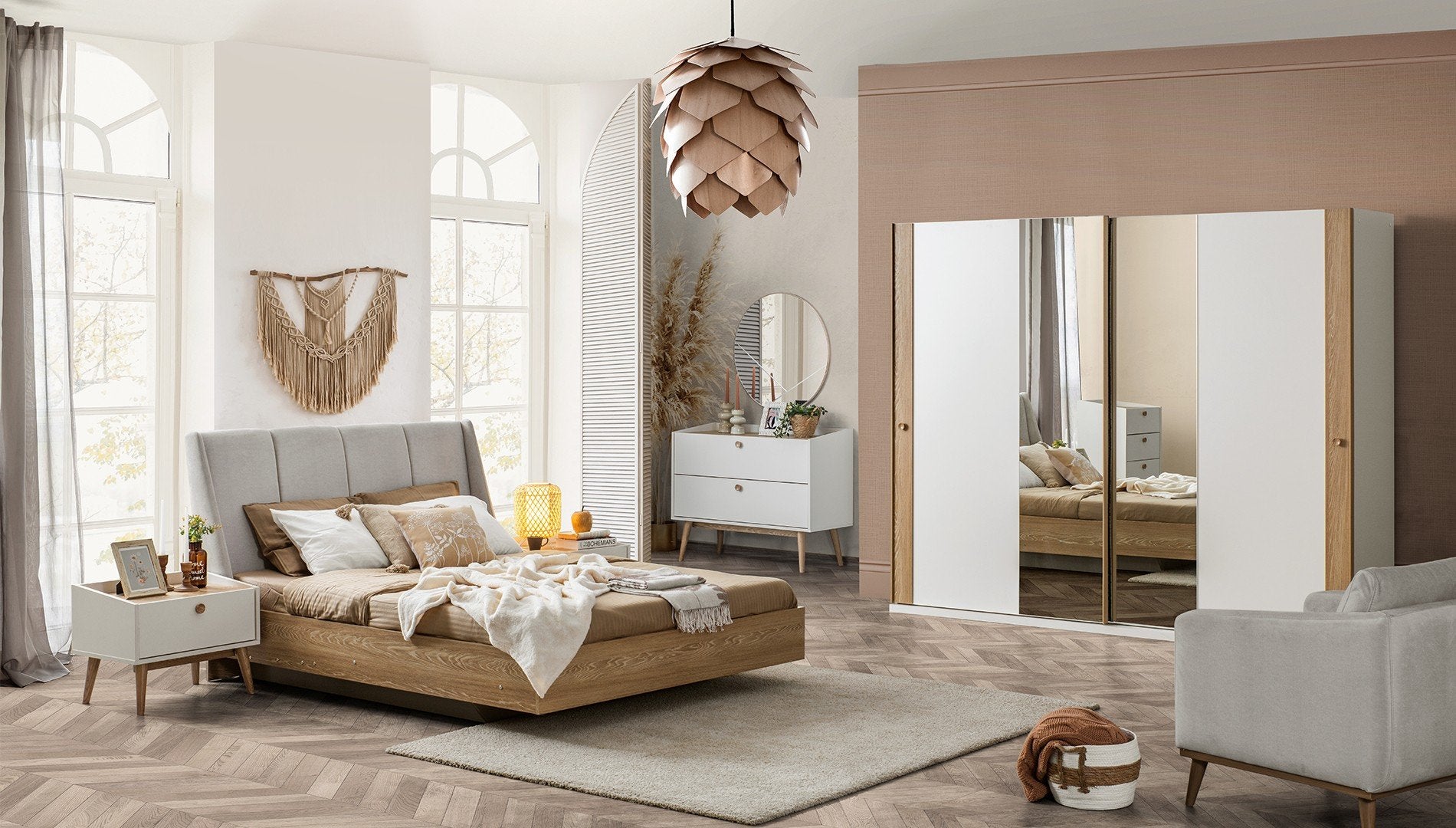 Легло «Bohem» с място за съхранение, повдигащ механизъм