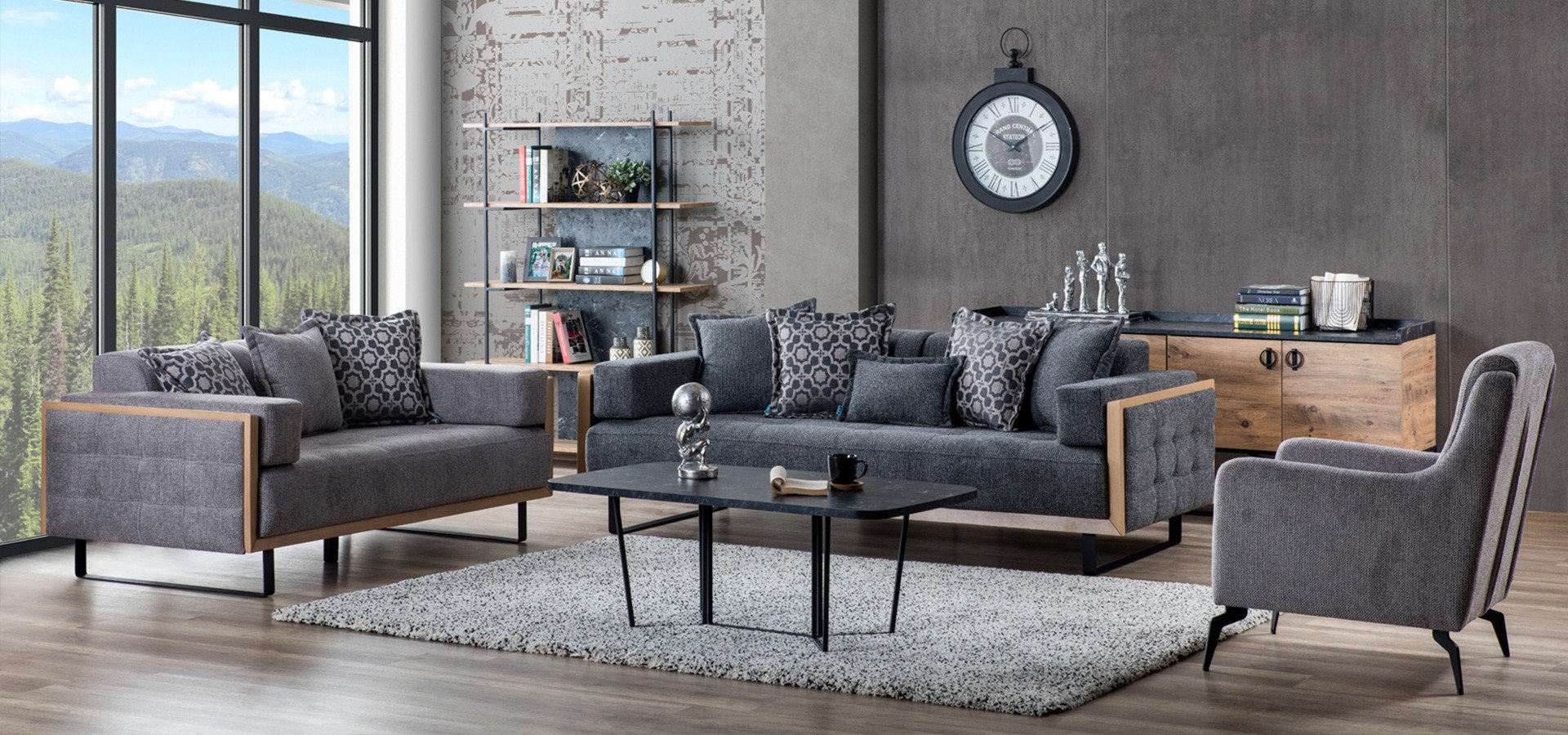 Двуместен диван Gala Mobilya Loft (6599704281284)