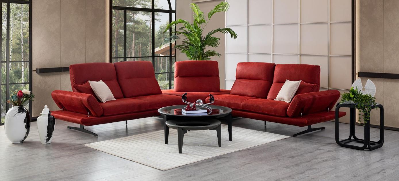 Ъглов разтегателен диван «Mostar» + три декоративни възглавници, ширина 322см