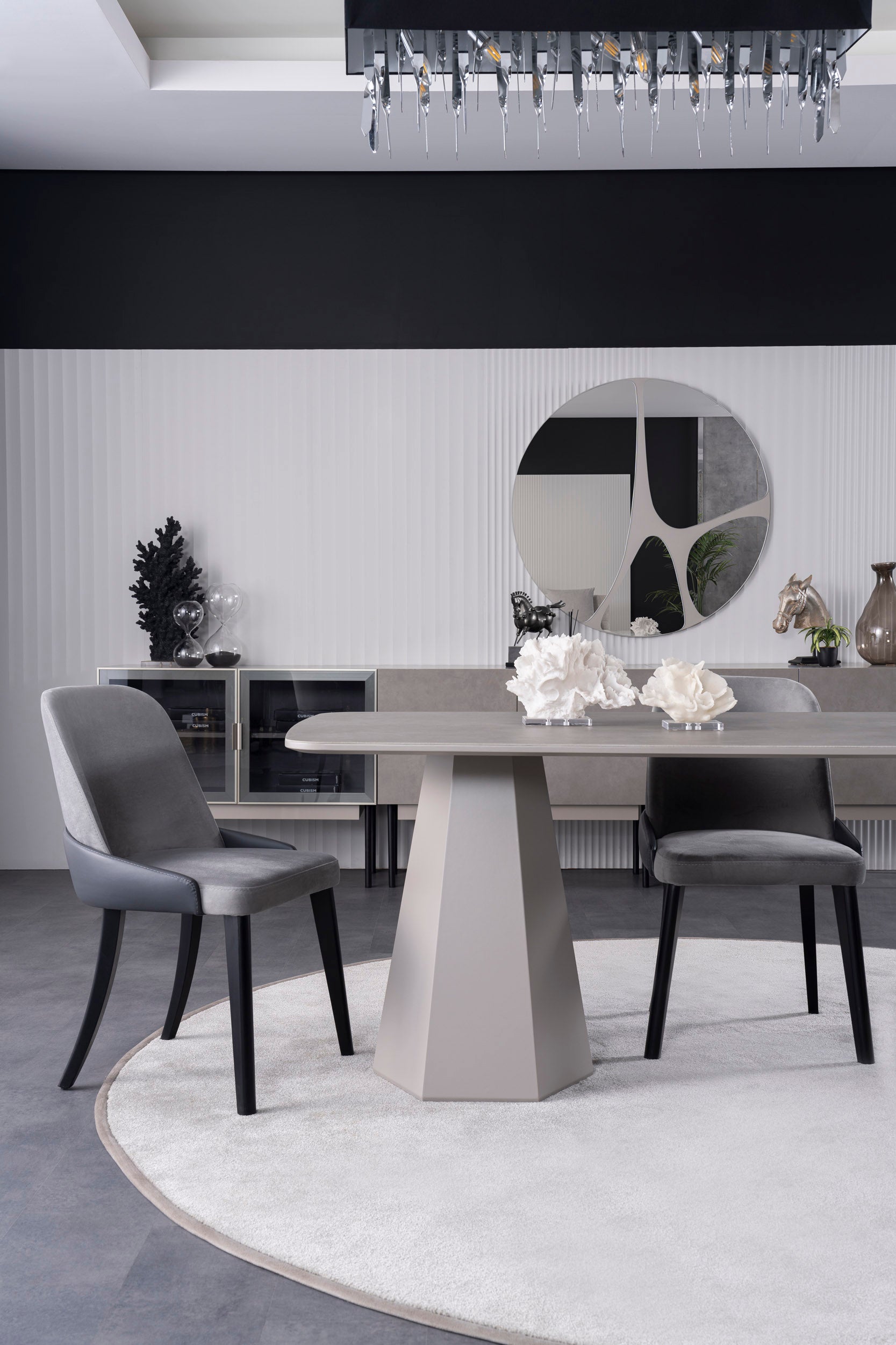 Трапезна маса «Puzzle Ellips» с керамичен плот, размер 226х78х100см