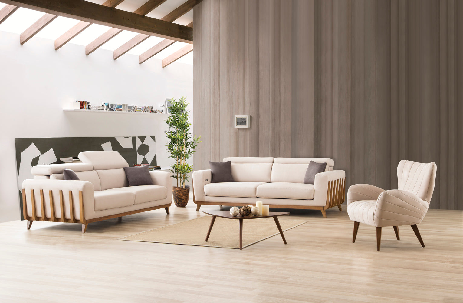 Двуместен разтегателен диван «Hunkar» + електрически механизъм, USB зарядна станция, ширина 195см