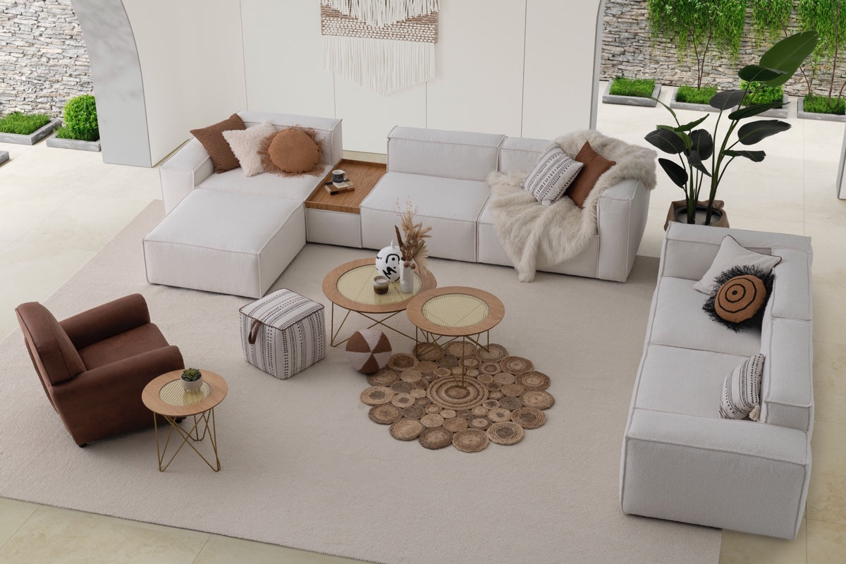 52 готови конфигурации на модулен диван «Plus Poufy Bohem» от серия Colorium