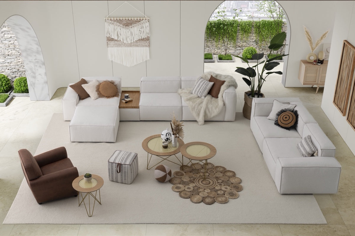 52 готови конфигурации на модулен диван «Plus Poufy Bohem» от серия Colorium