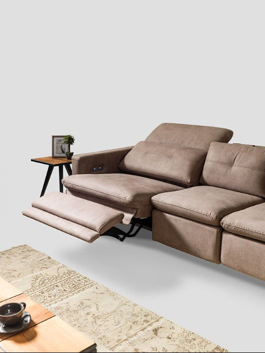 Триместен диван «Gizem» + музикална конзола, USB зарядна станция, електрически механизъм, ширина 245см