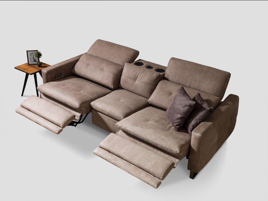 Триместен диван Seyran Gizem с 2бр TV recliner и конзола