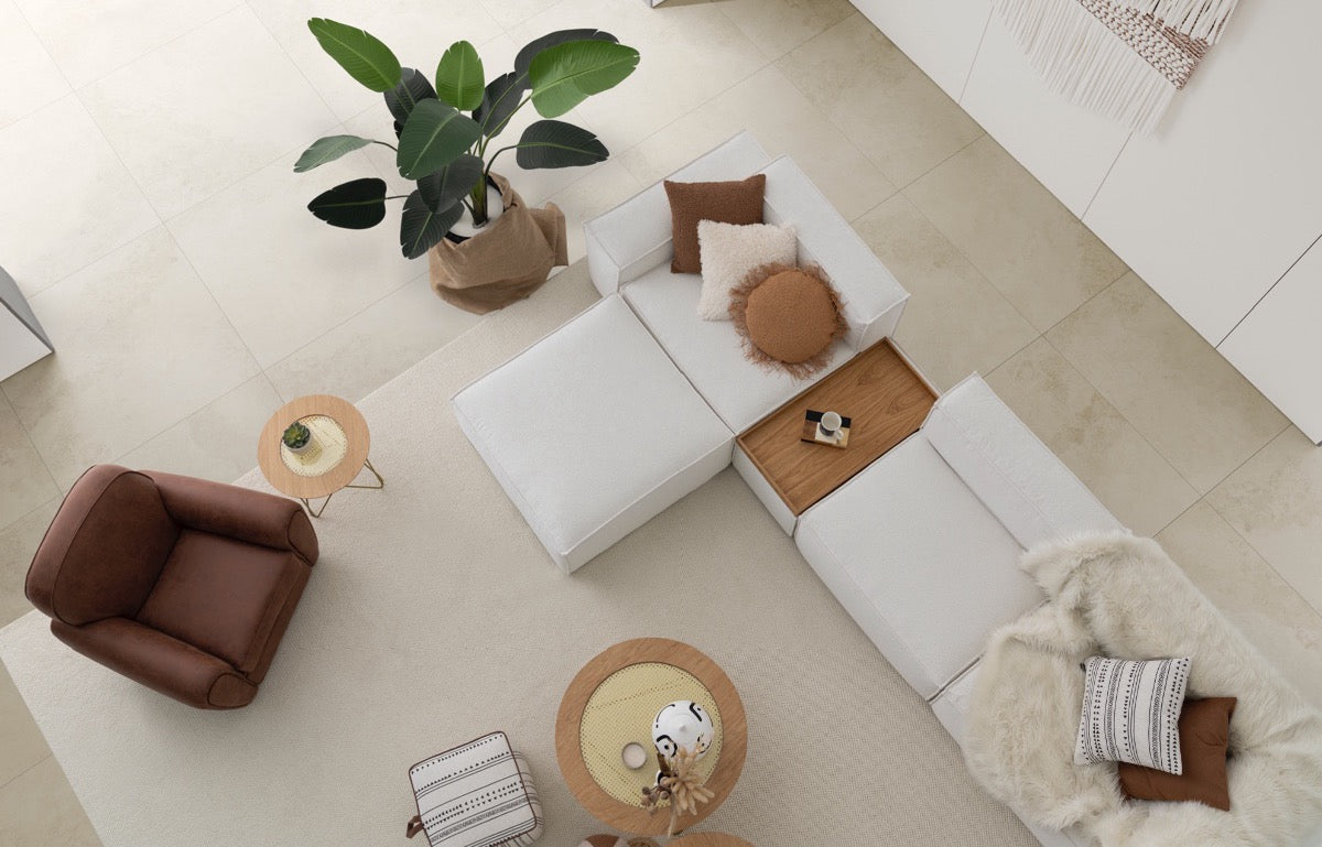 52 готови конфигурации на модулен диван «Plus Poufy Bohem» от серия Colorium