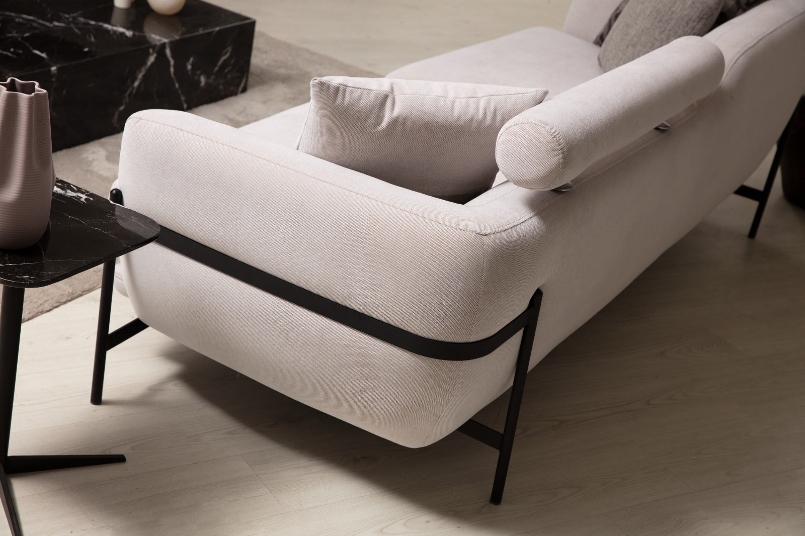 Триместен диван «Premium» + подвижна възглавница за глава, ширина 220см