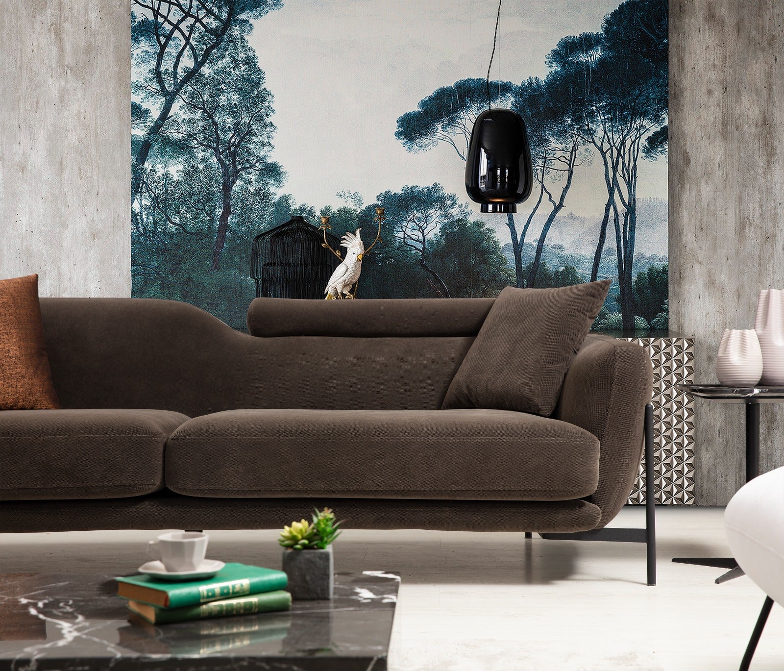 Триместен диван «Premium» + подвижна възглавница за глава, ширина 220см