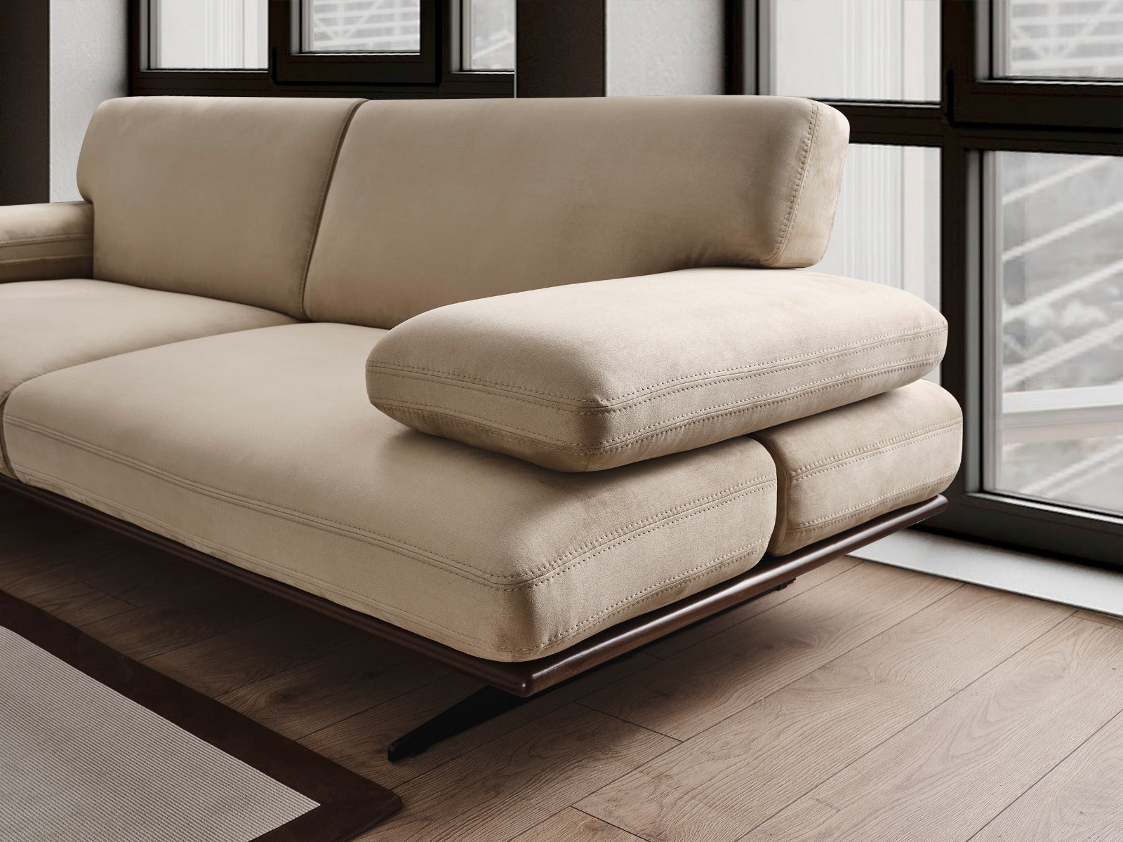 Четириместен разтегателен диван «Rapid» + декоративни възглавници, ширина 265см