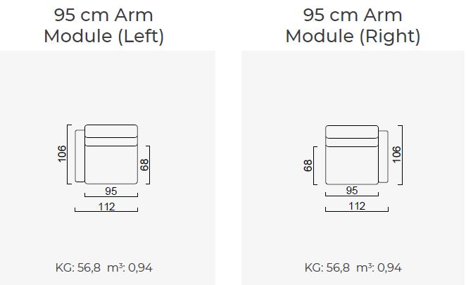 20 модула за модулен диван «Heritage»