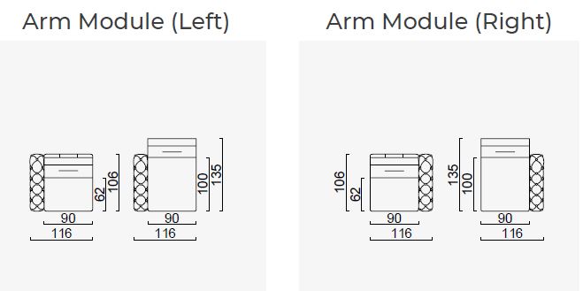 8 модула за модулен разтегателен диван «Gallardo»