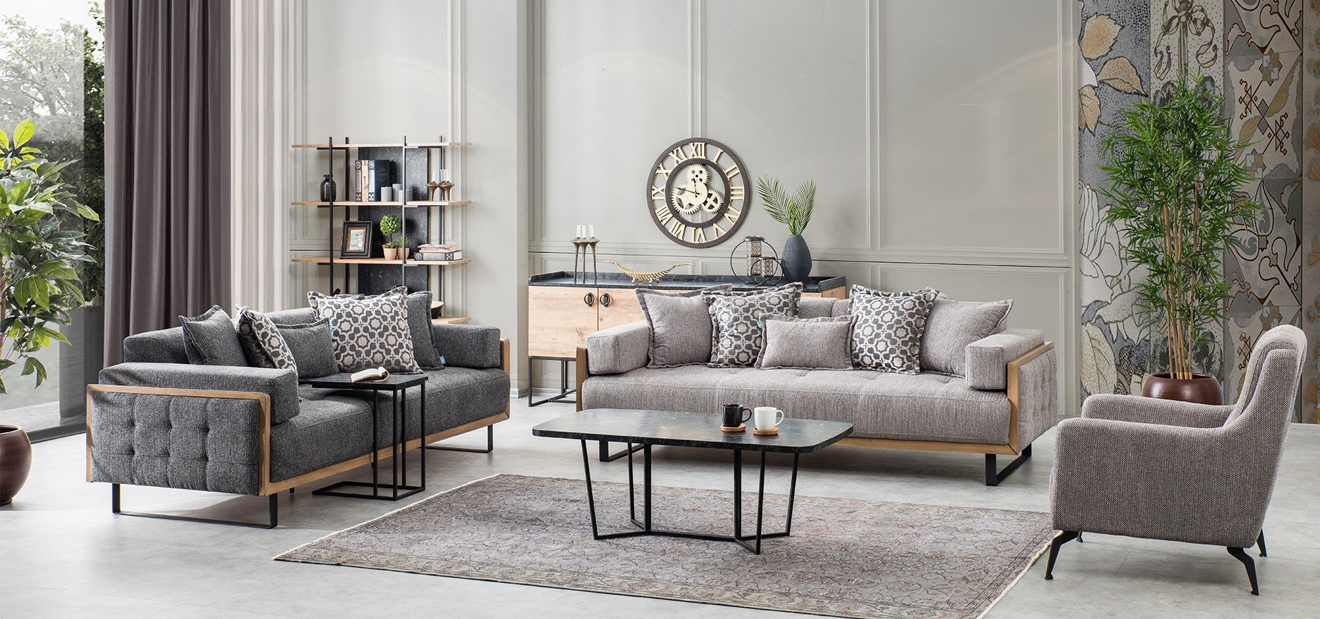 Двуместен диван Gala Mobilya Loft (6599704281284)