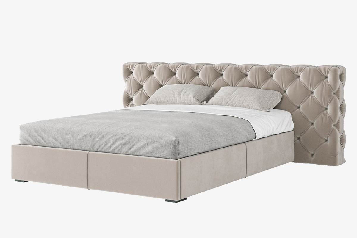 Тапицирано легло «Elvis» + табла с капитонаж - с място за съхранение, повдигащ механизъм