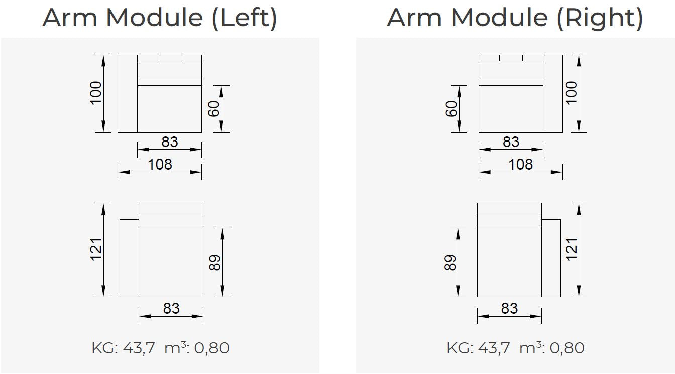 10 модула за модулен разтегателен диван «Cavalli»