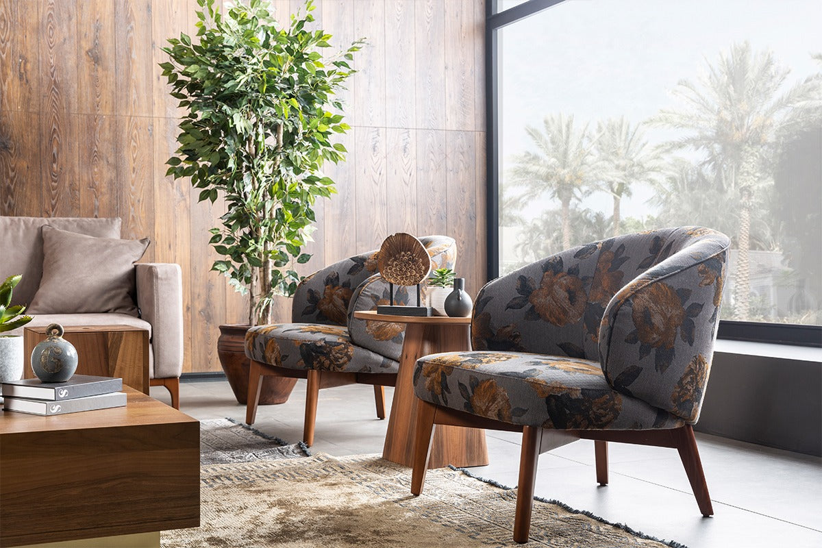 Кресло Saloni Mobilya Felix (дървени крачета) (6638944321732)