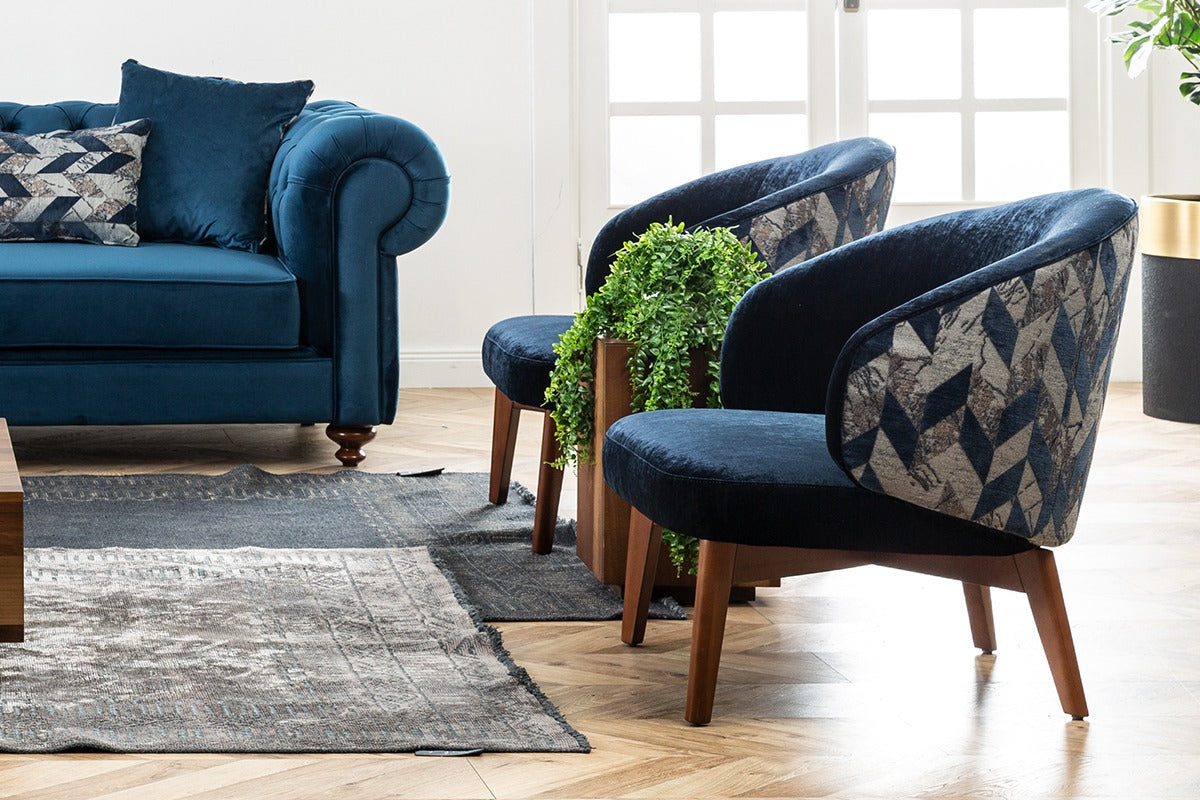 Кресло Saloni Mobilya Felix (дървени крачета) (6638944321732)