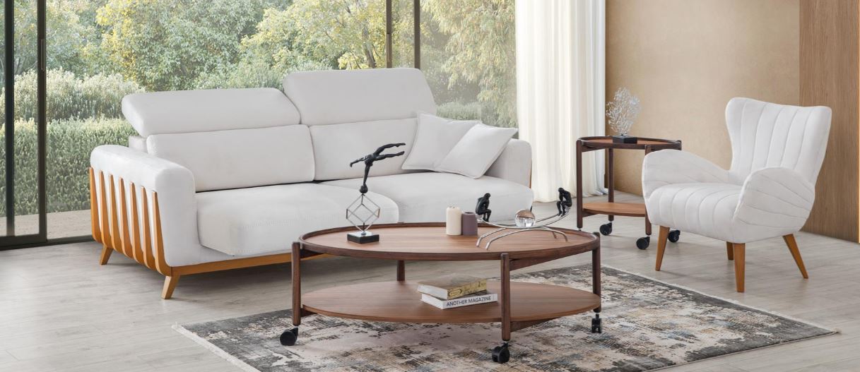 Триместен разтегателен диван «Hunkar» с електрически механизъм, USB зарядна станция, ширина 230см