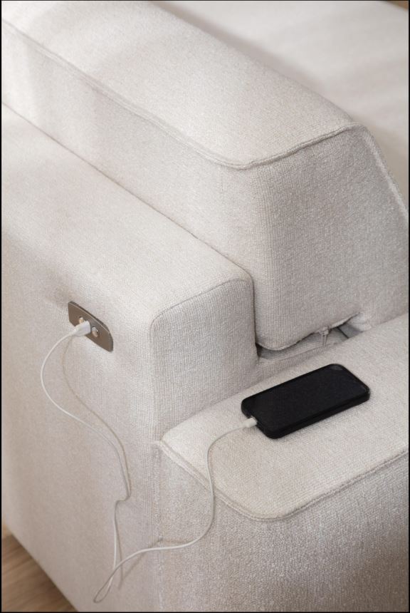 Модулен разтегателен диван «Bahar» + електрически механизъм, USB зарядна станция, конзолна масичка