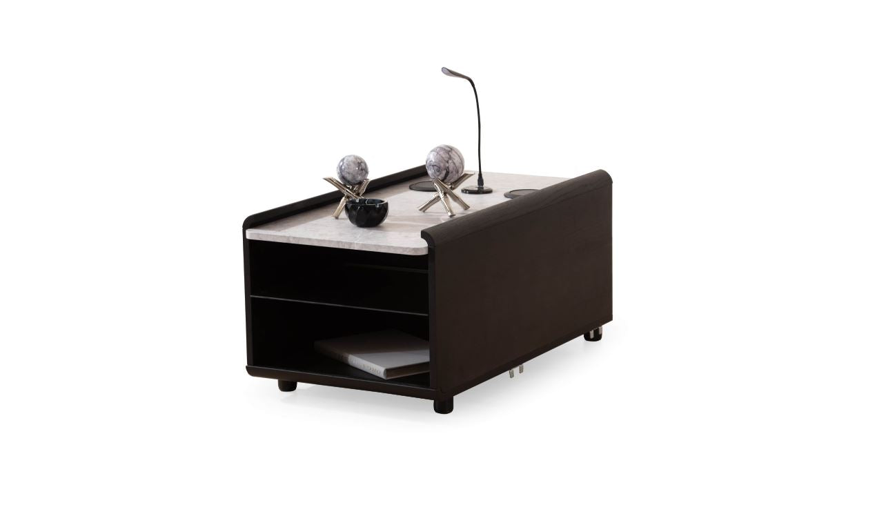 Ъглов разтегателен диван «Bahar» + музикална конзола, електрически механизъм, USB зарядна станция, ширина 435см