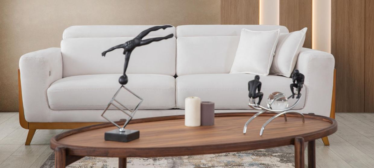 Триместен разтегателен диван «Hunkar» с електрически механизъм, USB зарядна станция, ширина 230см