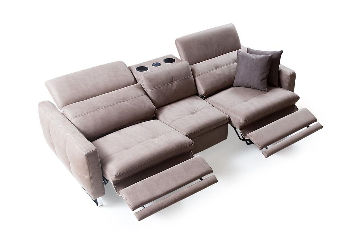 Триместен диван Seyran Gizem с 2бр TV recliner и конзола