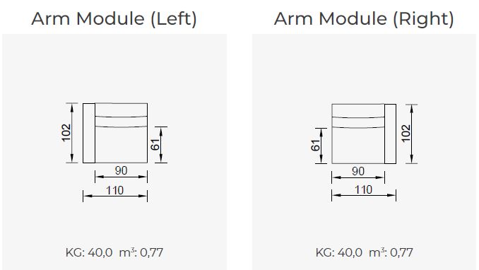 10 модула за модулен диван «Conrad»