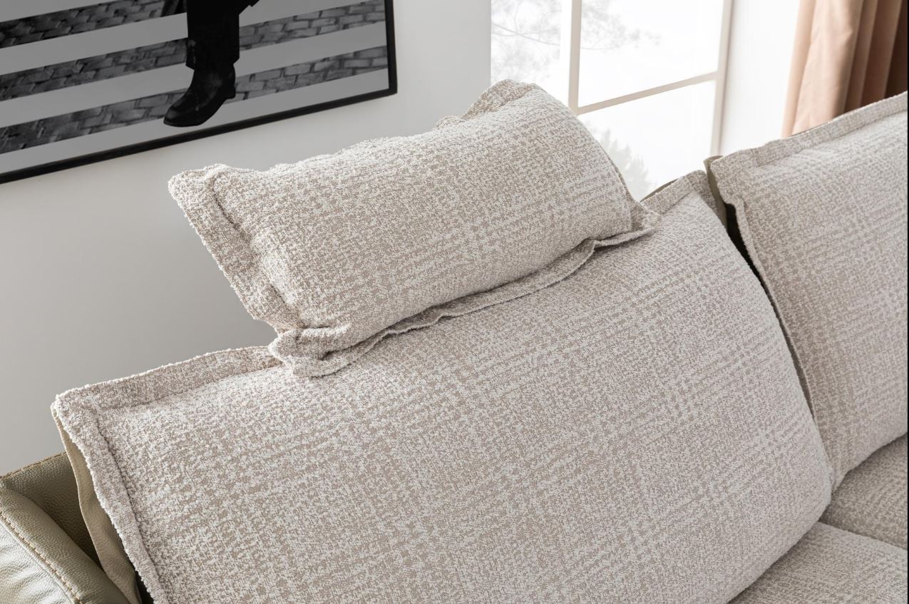 Ъглов диван «Ayisigi» + декоративни възглавници, с подвижни подлакътници, ширина 300см