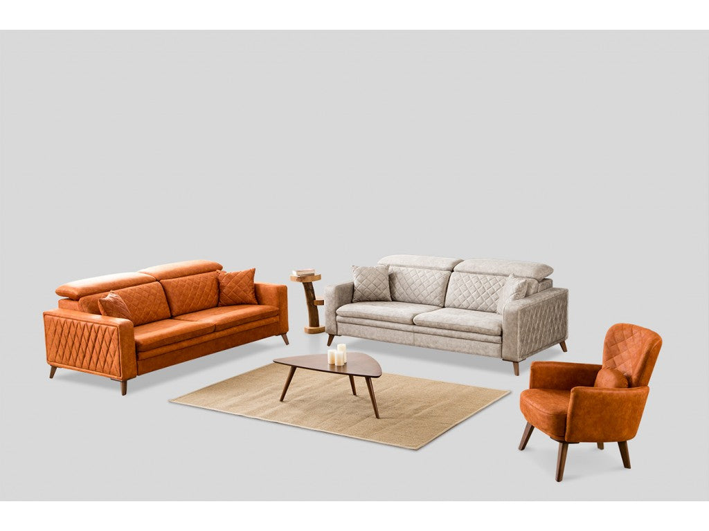 Триместен разтегателен диван «Horasan» с електрически механизъм, USB зарядна станция, ширина 214см