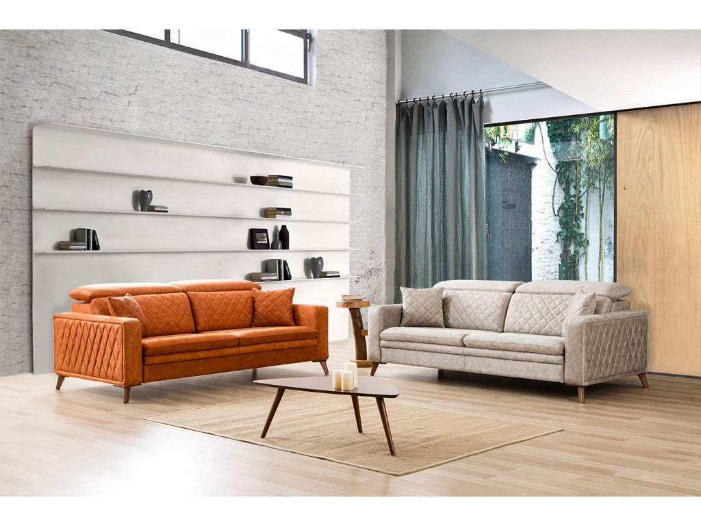 Триместен разтегателен диван «Horasan» с електрически механизъм, USB зарядна станция, ширина 214см