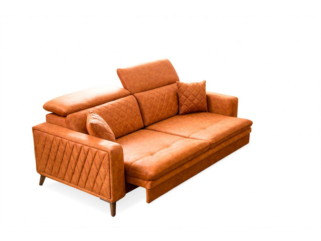 Триместен разтегателен диван «Horasan» с електрически механизъм, USB зарядна станция, ширина 214см