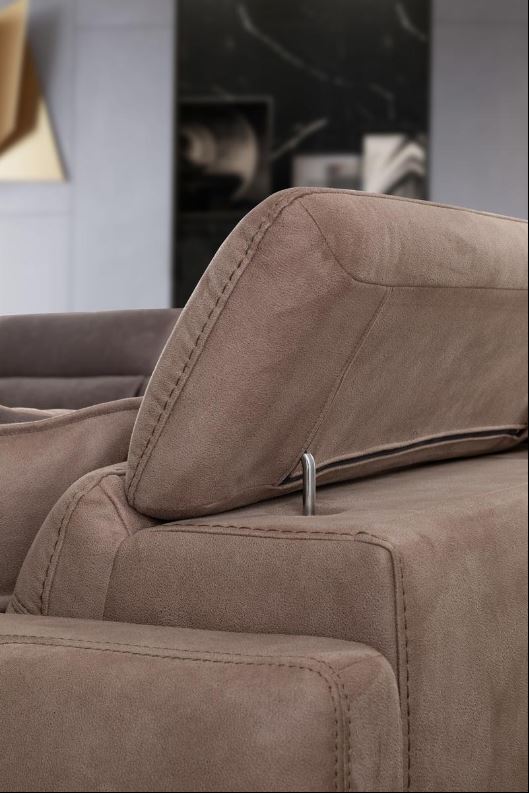 Триместен диван «Gizem» + музикална конзола, USB зарядна станция, електрически механизъм, ширина 245см