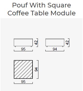 11 модула за модулен диван «Plus Poufy»