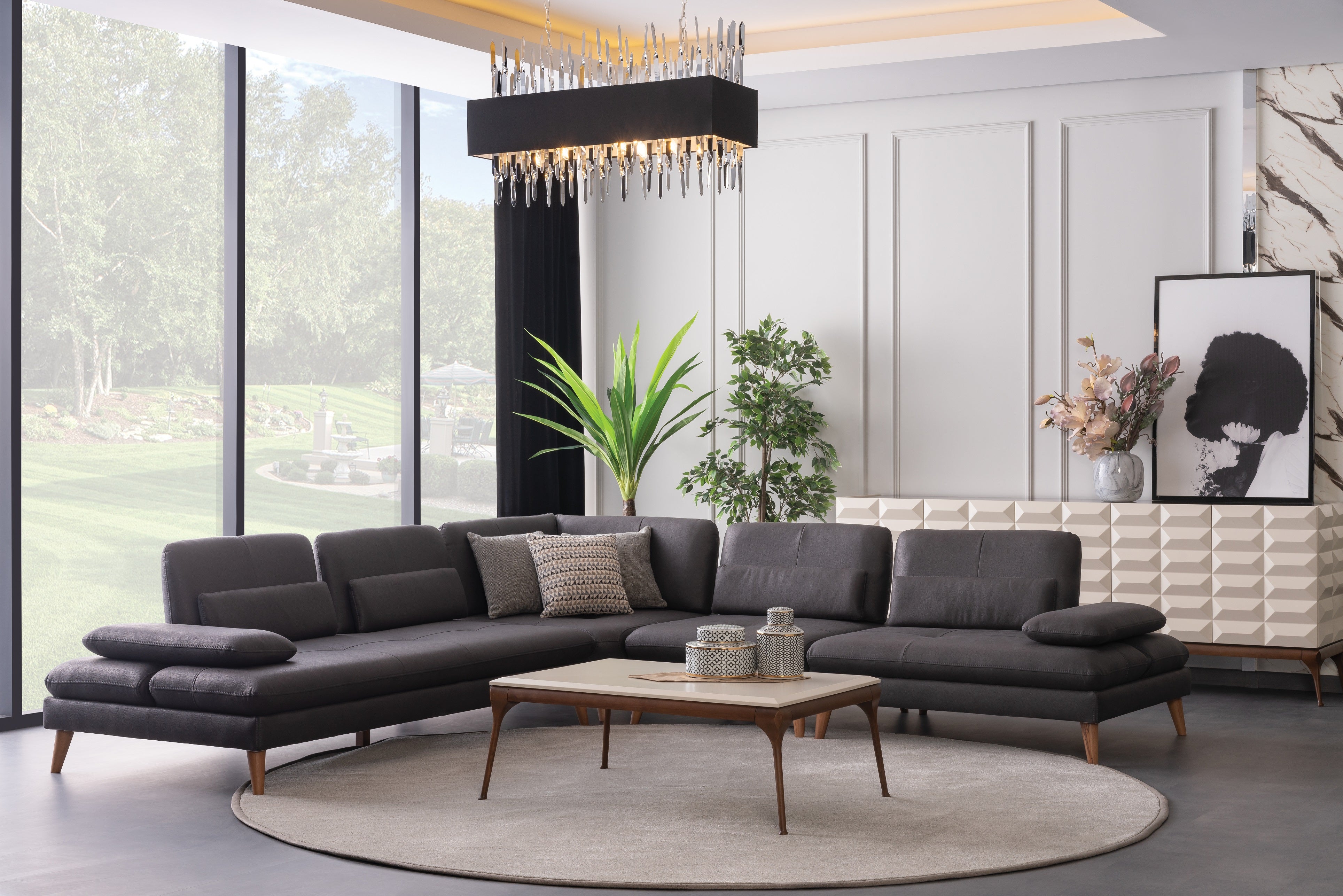 Модулен разтегателен диван «Vetro» + подвижни облегалки и подлакътници