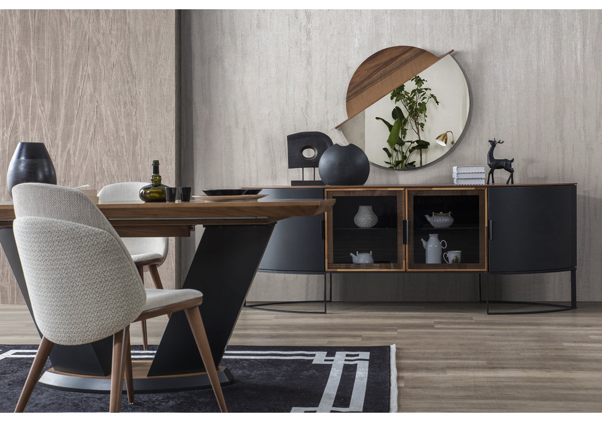 Бюфет «Rolls» с естествен фурнир, размер 220х78х52см