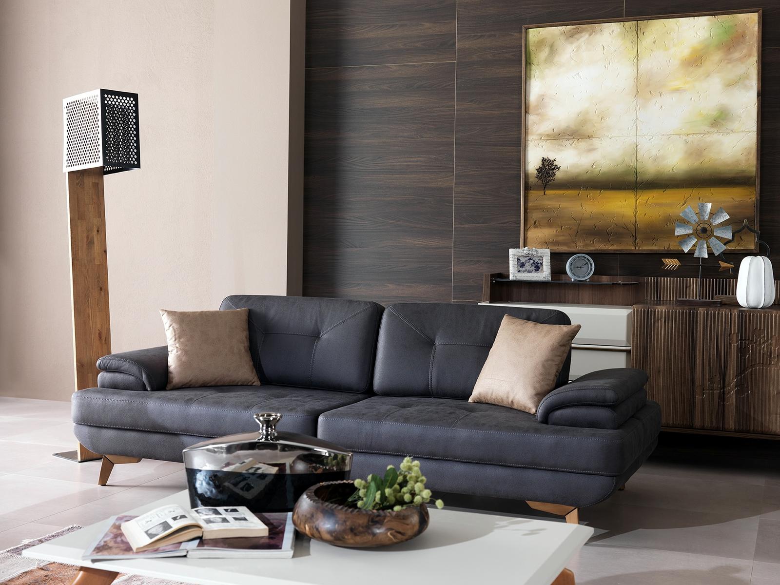 Триместен разтегателен диван «Avensis» + 2 декоративни възглавници, с подвижни подлакътници, ширина 240см